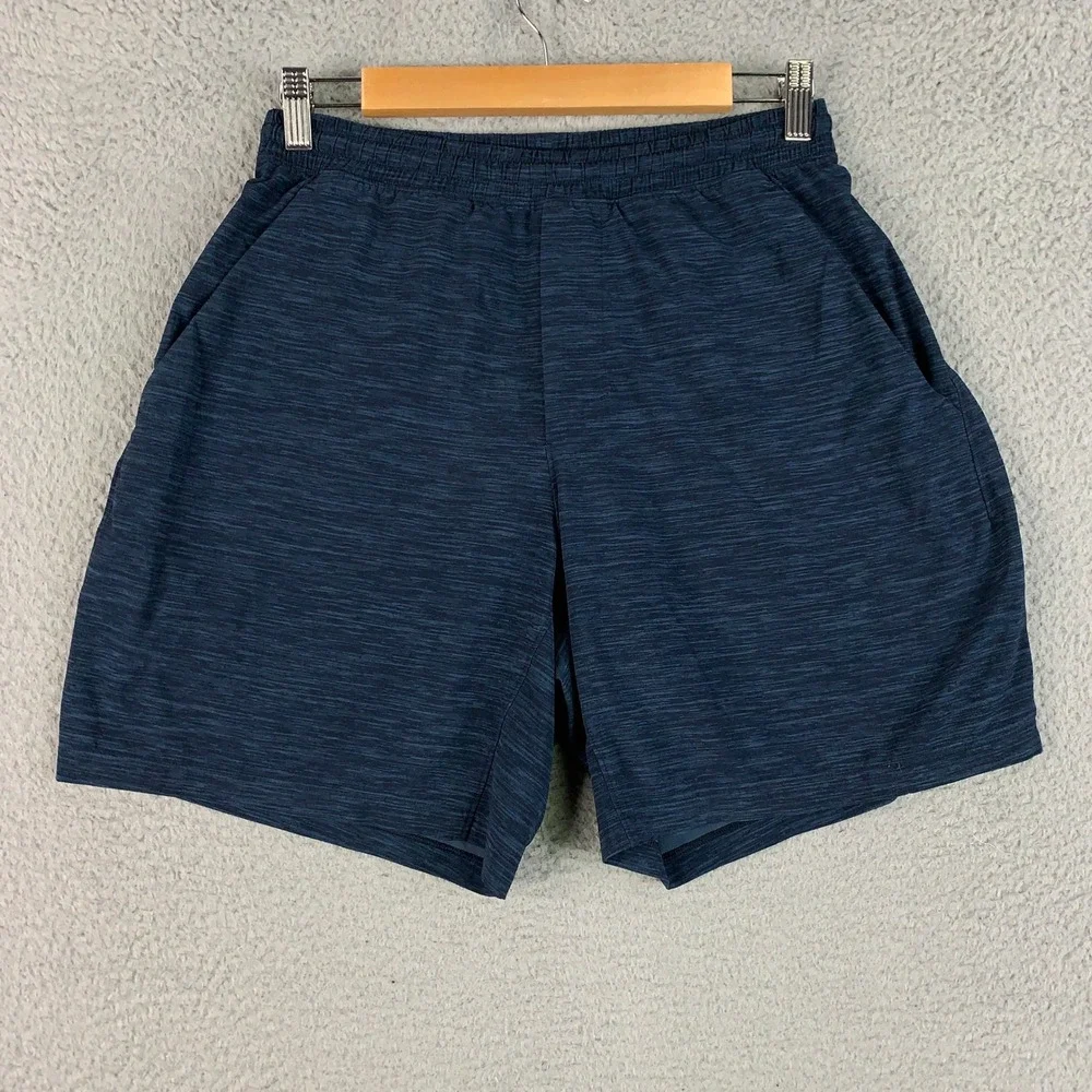 Lululemon Pace Breaker Shorts Mens Medium M Navy Athletic Running Liner 7 Inseam